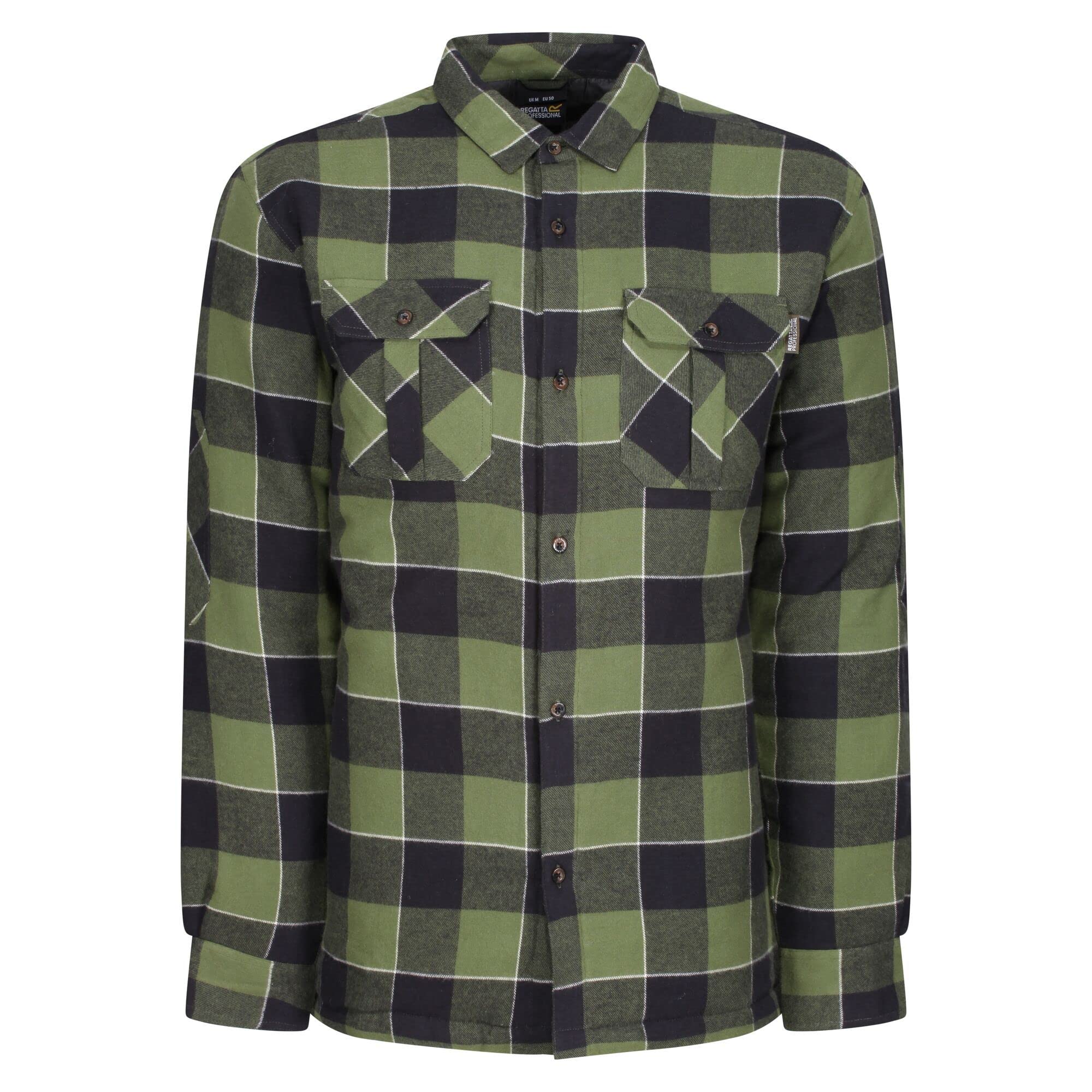 Regatta Mens Professional Shelford Padded Check Shirt, Grey, M EU