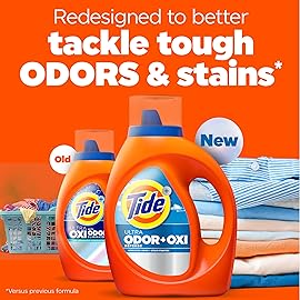 Tide Ultra Odor Defense Plus Oxi Liquid Laundry Detergent, 92 fl oz, 65 Loads, Advanced Odor and Stain Fighting Laundry Detergent Liquid