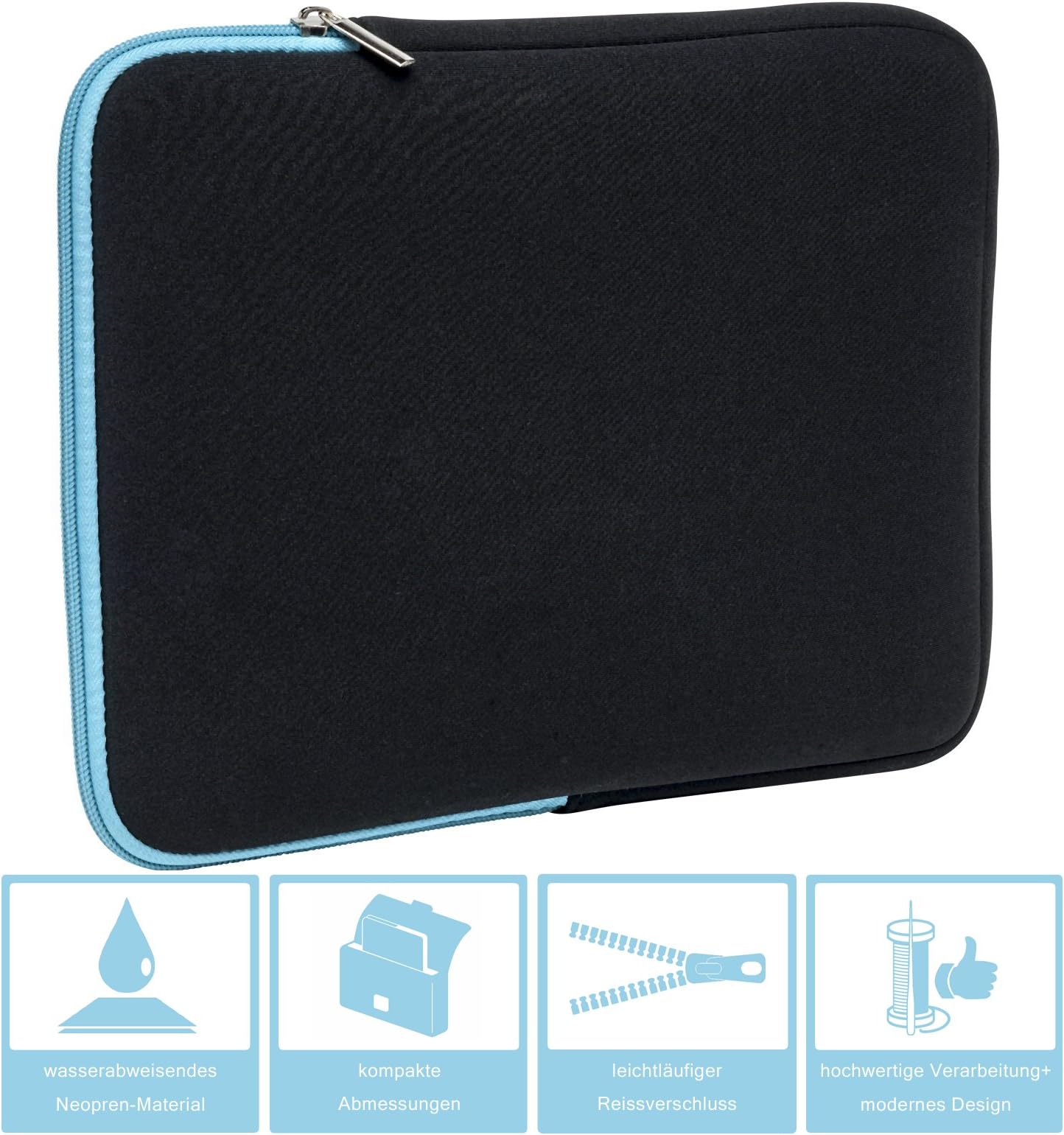 Slabo Tablet Case Cover for ACEPAD A96 Bag Protective Cover made of neoprene - TURQUOISE/BLACK