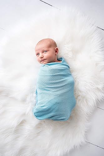 Miniatura 6 de Woombie Manta orgánica para bebé, manta ligera, manta de recepción, azul deportivo, 44 x 44 pulgadas.