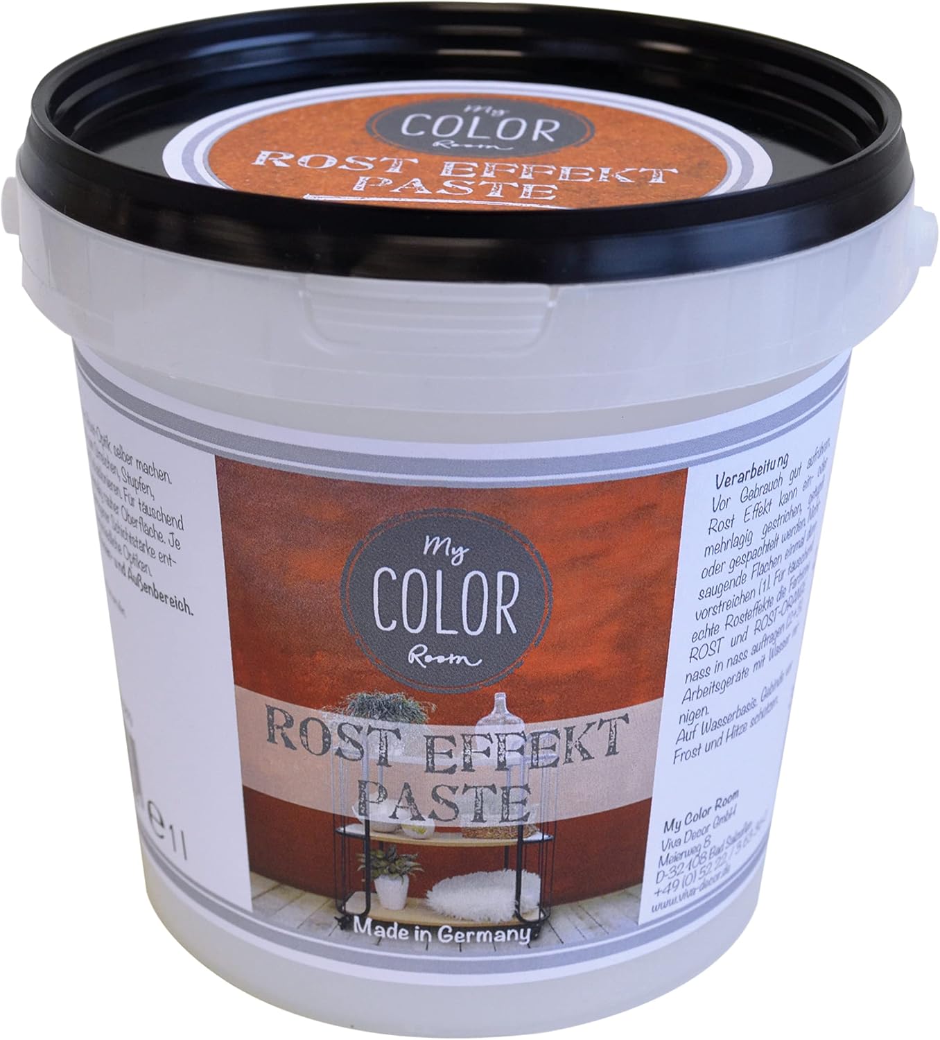 My COLOR Room Rost-Effekt (Rost-Orange - 1 L) Rost Paste für Industrial ...