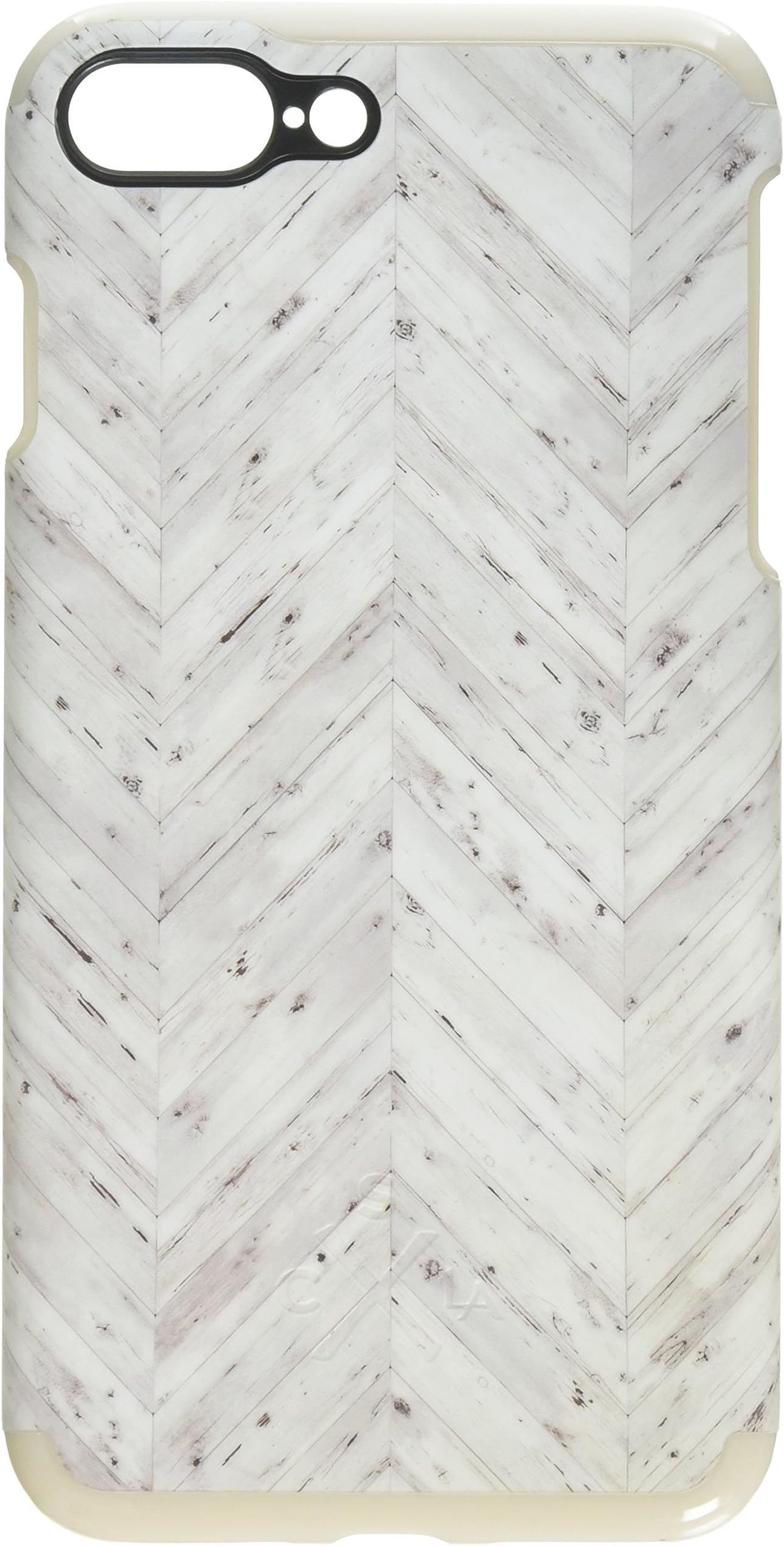 candywirez Case Study Case iPhone 7 Plus - White Wood Chevron - Shock-Proof Band - Rubberized Inner Lining - 360 Protective Case