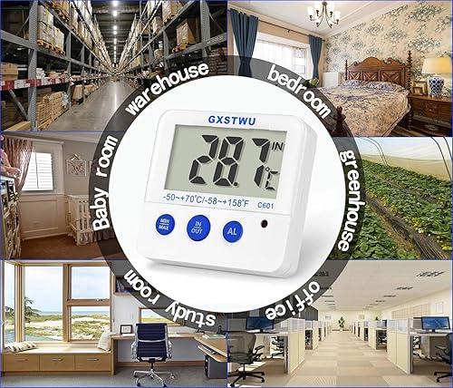 Miniatura 6 de Fridge Freezer Thermometer MaxMin Memory LXSZRPH High & Low Temperature Alarms Settings with LED Indicator Digital Refrigeration Thermometer with