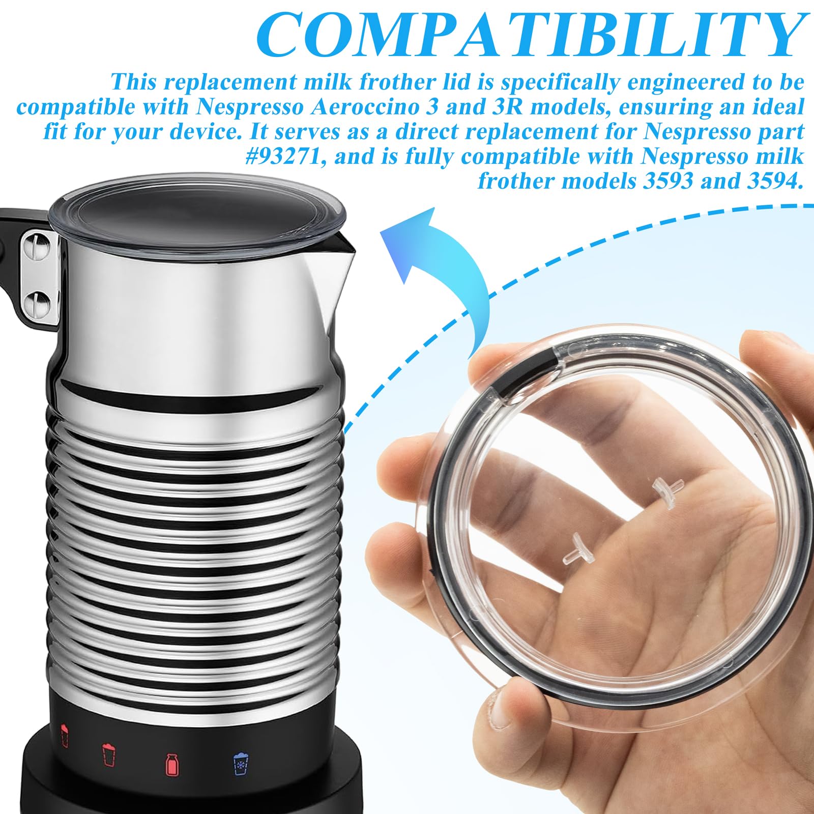 Amazon.com: Milk Frother Lid for Nespresso Aeroccino 3 3R