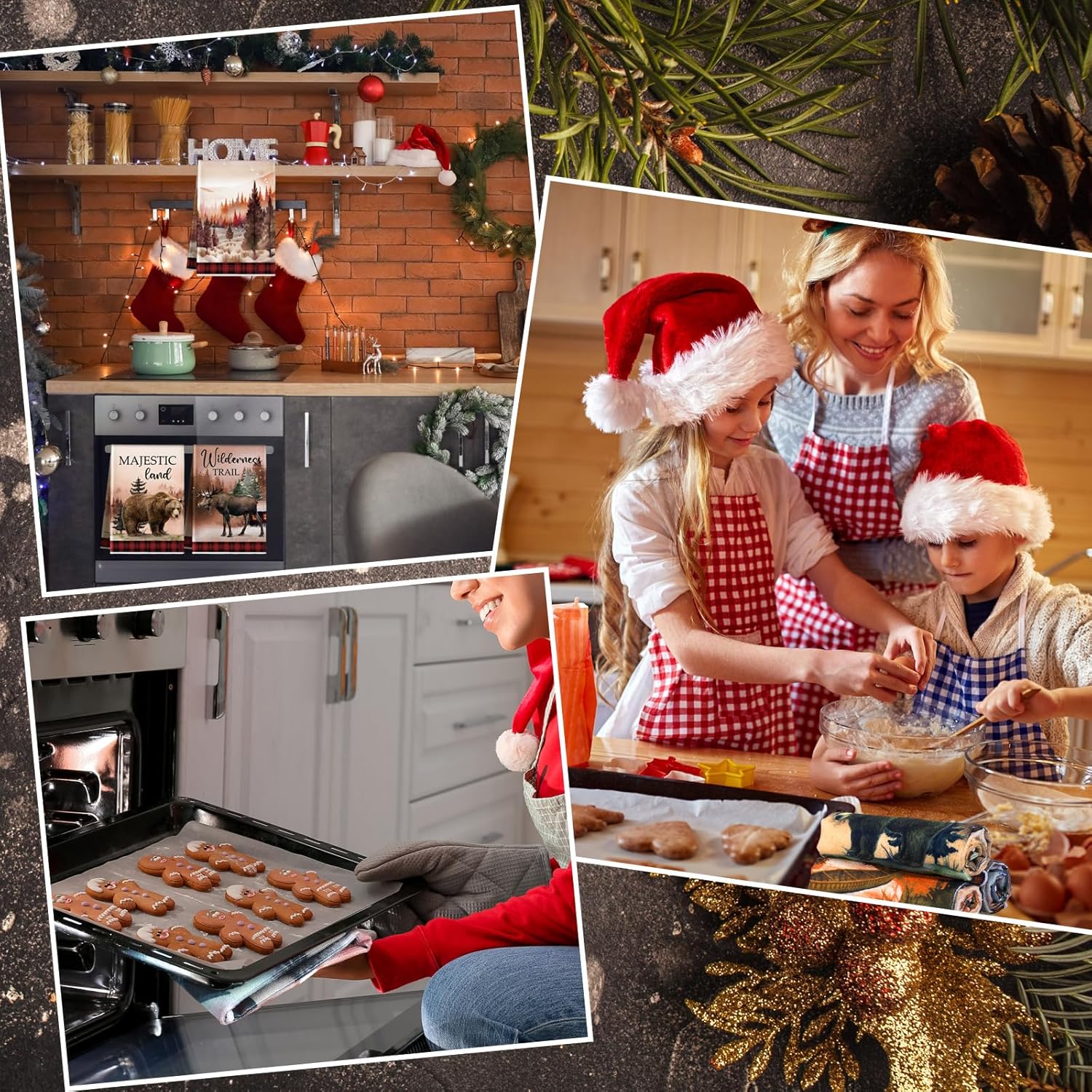 Mixweer 6 Pcs Wildlife Kitchen Towels 16 x 24 Inch Rustic Forest Animals Hand Towels Moose Dish Cloths Bear Deer Cabin Tea Absorbent Dishcloth for Kitchen Bathroom Woodland Wild Life Decor - Image 4