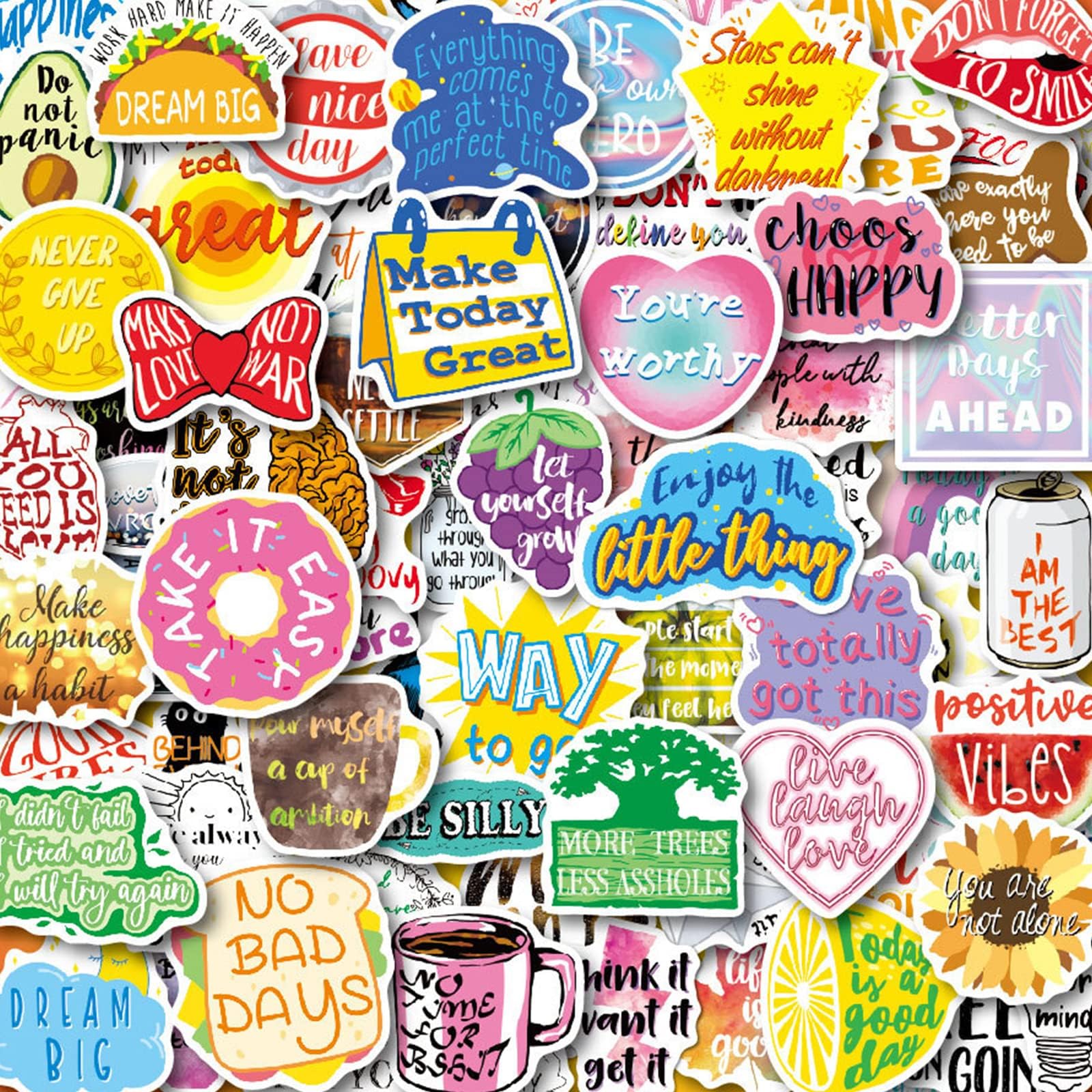 100PCS Inspirational Words Quote Stickers Motivational Waterproof Vinyl Stickers for Water Bottle Hydroflasks Laptops Computers Phone Positive Inspiring Sticker for Women Adults Kids