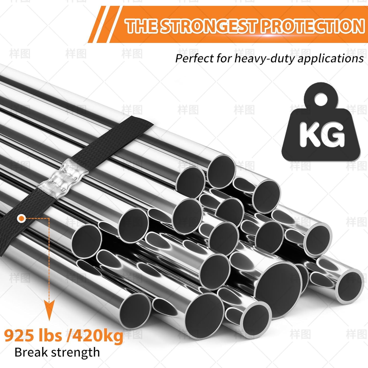 Heavy Duty Packaging Strapping 5/8" x 1700’Polyester PET Strapping with Self Dispensing Box and 100 Buckles, 925 lbs Break Strength, Industrial Grade Poly Strapping Banding Kit for Pallet Packaging