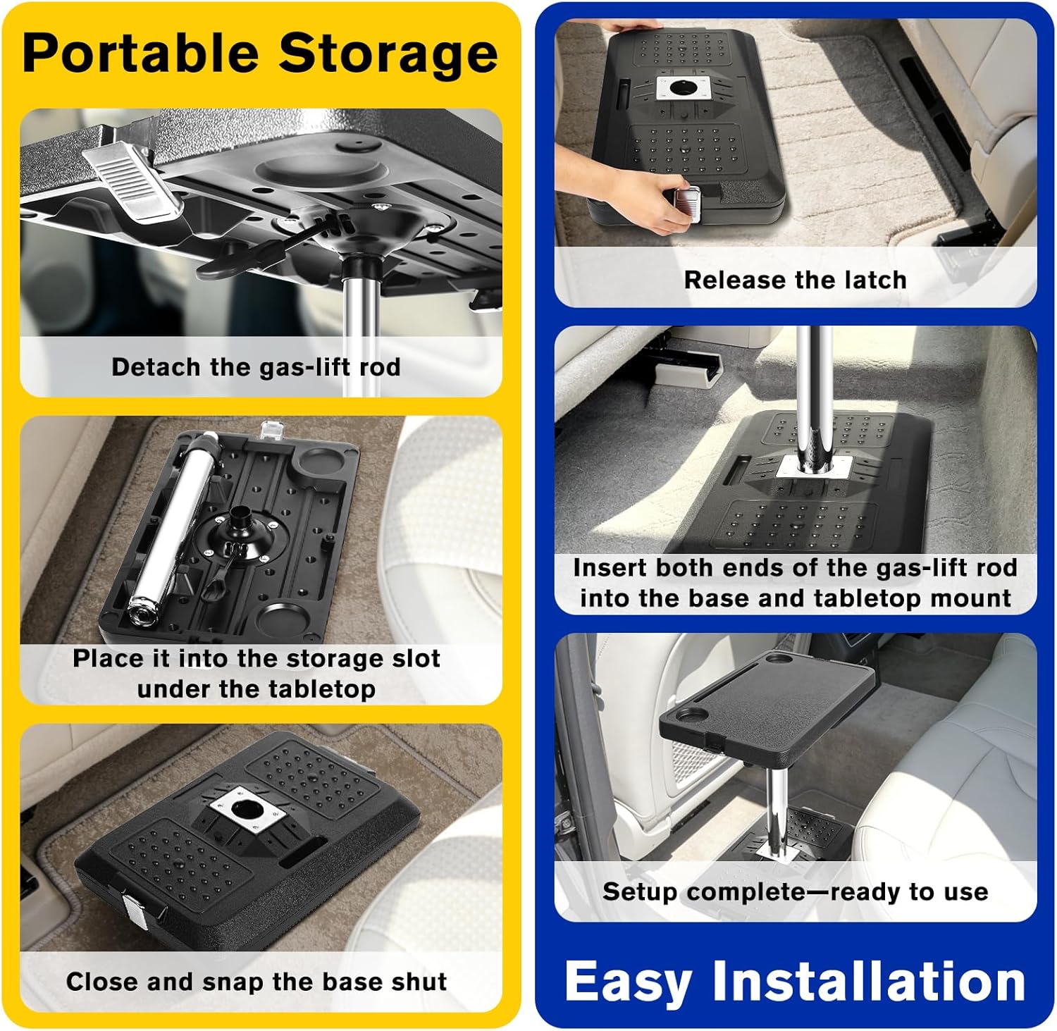 Car Seat Tray Table, Adjustable Car Desk for Laptop & Tablet, Multi-Function Travel Tray for Front Passenger/Rear/Driver Seat, Eating & Work Tray, Essentials Accessories for Long Trips