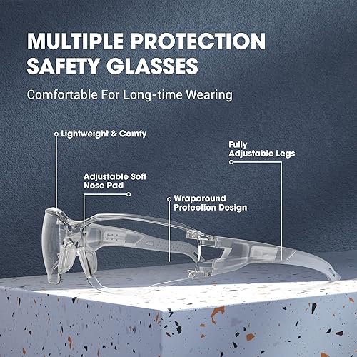 Miniatura 5 de Gafas de seguridad para hombres y mujeres, lentes de sol de seguridad polarizadas UV transparentes antivaho