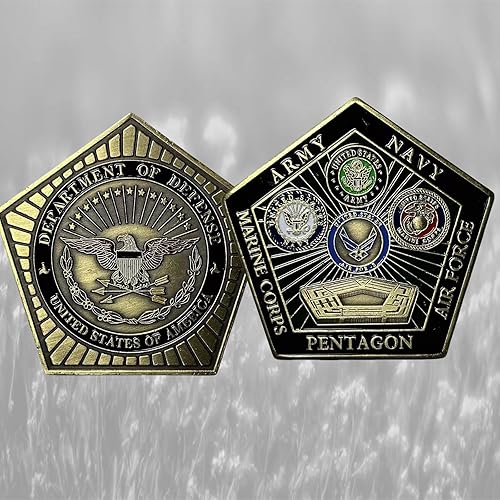 Miniatura 6 de Moneda de desafío militar del Pentágono Regalo conmemorativo del Departamento de Defensa para coleccionista del Ejército, Marina, Fuerza Aérea,