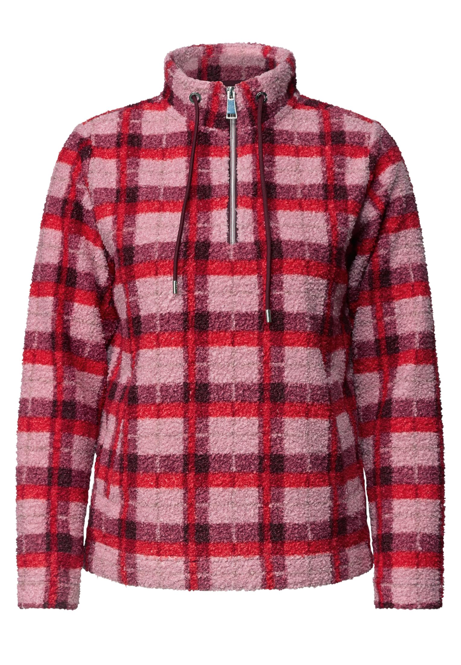 Cecil Damen 3231407 Langarm Teddy-Shirt mit Karomuster (1er Pack)