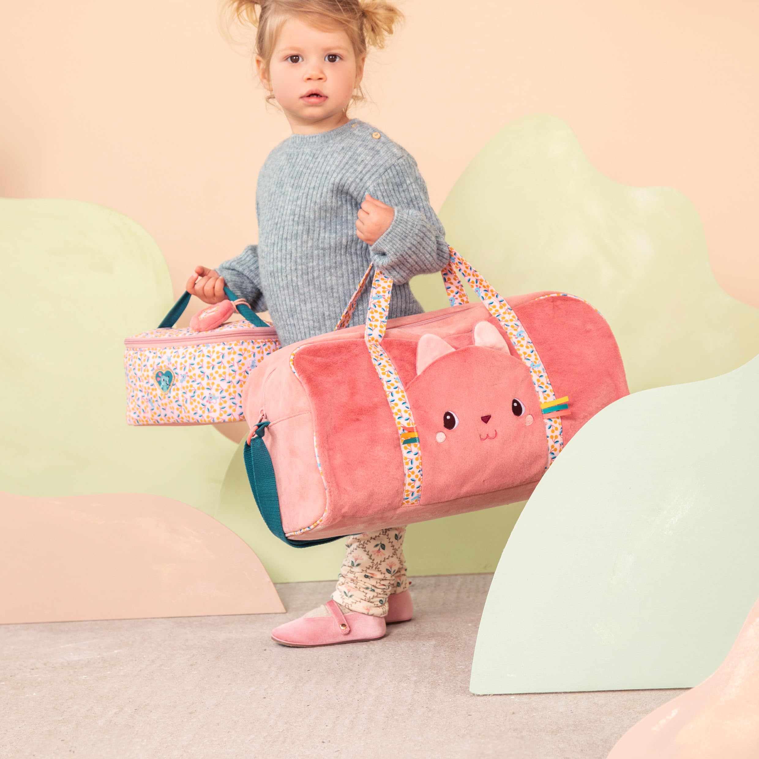 Lilliputiens - Sac Week-End - Sac de Voyage - avec Fermeture Eclair - Bandoulière Réglable - Original & Facile à Transporter - Rose - 45 x 23 x 25 cm - Dès 2 Ans - 84491