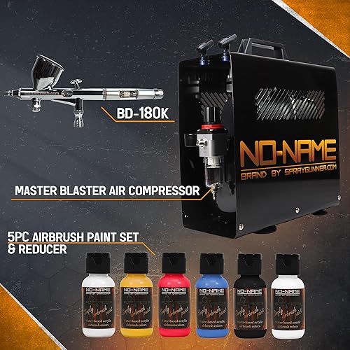 Miniatura 2 de NO-NAME Kit de aerógrafo con compresor Master Blaster II, doble acción para arte, tatuajes, decoración de pasteles, maquillaje, arte de uñas,