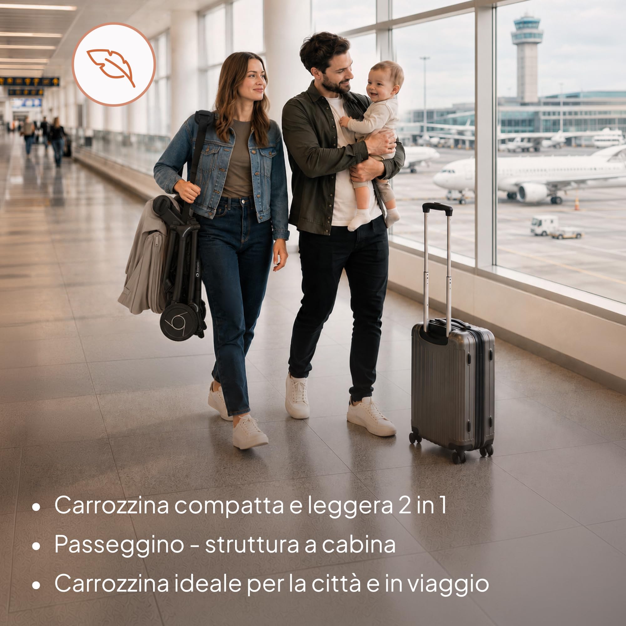 Lionelo Sia Flex Passeggino 2 in 1 (0-4 anni, 0-22 kg) Navicella Pieghevole | Ultraleggero, Compatto da Città, Chiusura con una Mano, UPF50+, Ventilazione 3D, Fibbia Magnetica, Posizione Sdraiata