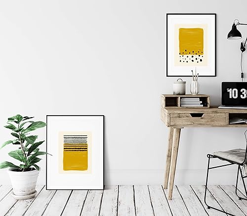 Miniatura 3 de K&L DESIGN CO. Abstract Modern Wall Art Prints - Set Of 2-11x14 UNFRAMED Prints - Minimalist, Scandinavian, Mid Century Modern Wall Decor - Mustard