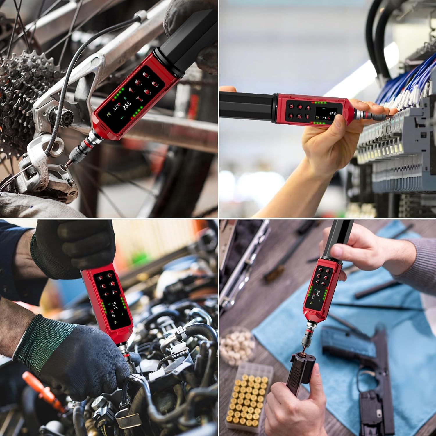 ANPUDS Digital Torque Screwdriver, 1.5-88.5 in-lbs (0.15-10 Nm), ±1% Accuracy 1/4" Drive Inch-Pound Torque Screwdriver Set with Buzzer, Vibration & LED Alerts for Bike, Electronics & Repair