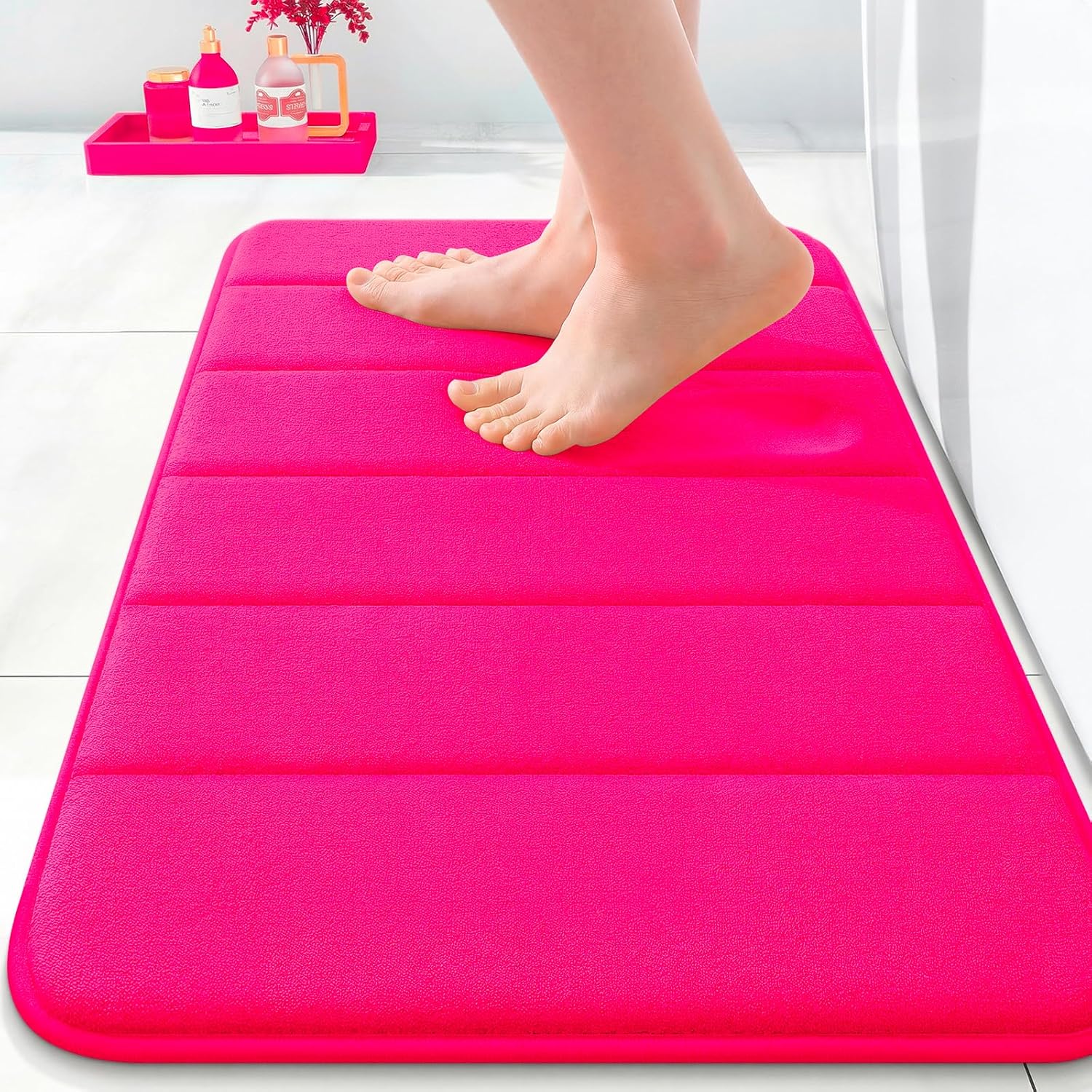 OLANLY Memory Foam Bath Mat 24x16, Super Soft and Absorbent Bathroom Rugs