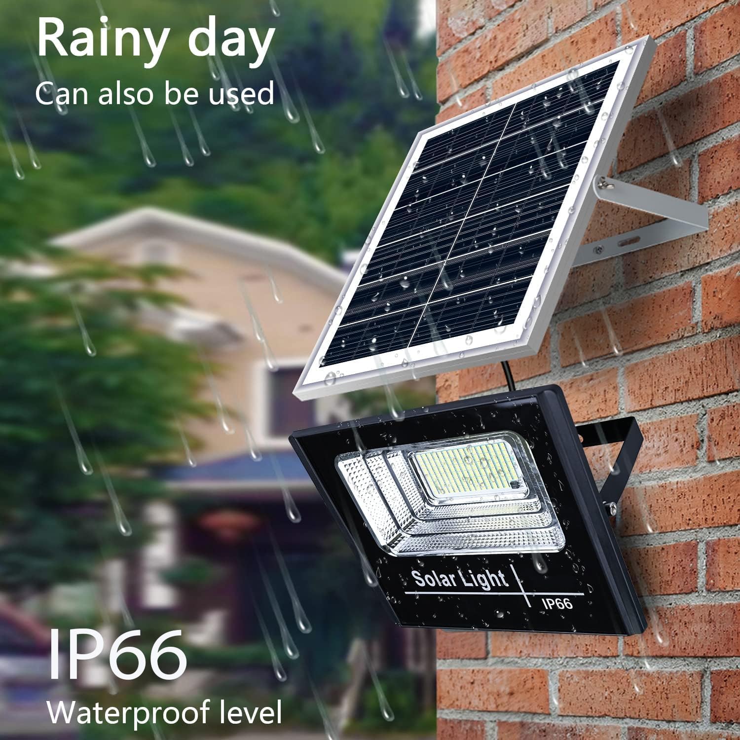 UT Solar Lights Outdoor, 56 LEDs Solar Security Light with Remote Control, Solar Powered Auto Dusk to Dawn Sensor IP66 Waterproof, Equivalent 20W 110V LED Flood Lights for Yard Balcony Garage Garden