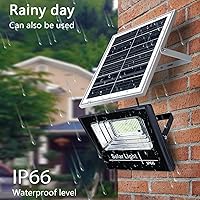 Vista 2 de UT - Luces solares para exteriores, 56 luces LED de seguridad solar con control remoto, sensor automático del atardecer al amanecer IP66