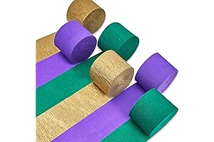 PartyWoo Crepe Paper Streamers, Mardi Gras Streamers for Unforgettable Celebrations