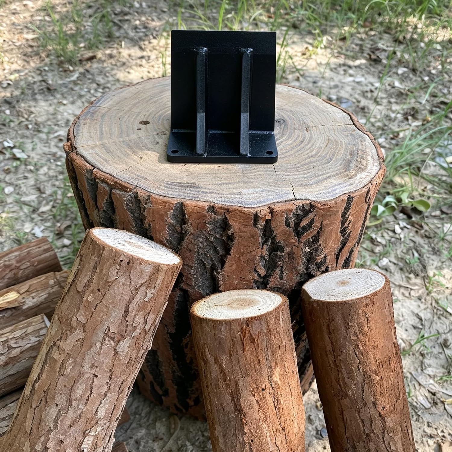 Firewood Kindling Splitter, Portable Log Splitting Wedge Tool