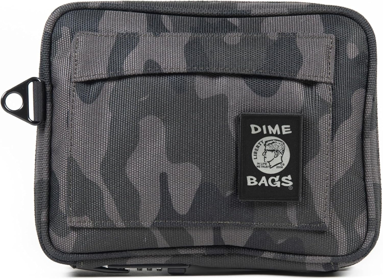 DIME BAGS Lockable Odor Sealing Padded Pouch, 3-Digit Combo Lock & Hidden Storage Pocket, Carbon Lined Scent Protection Boss