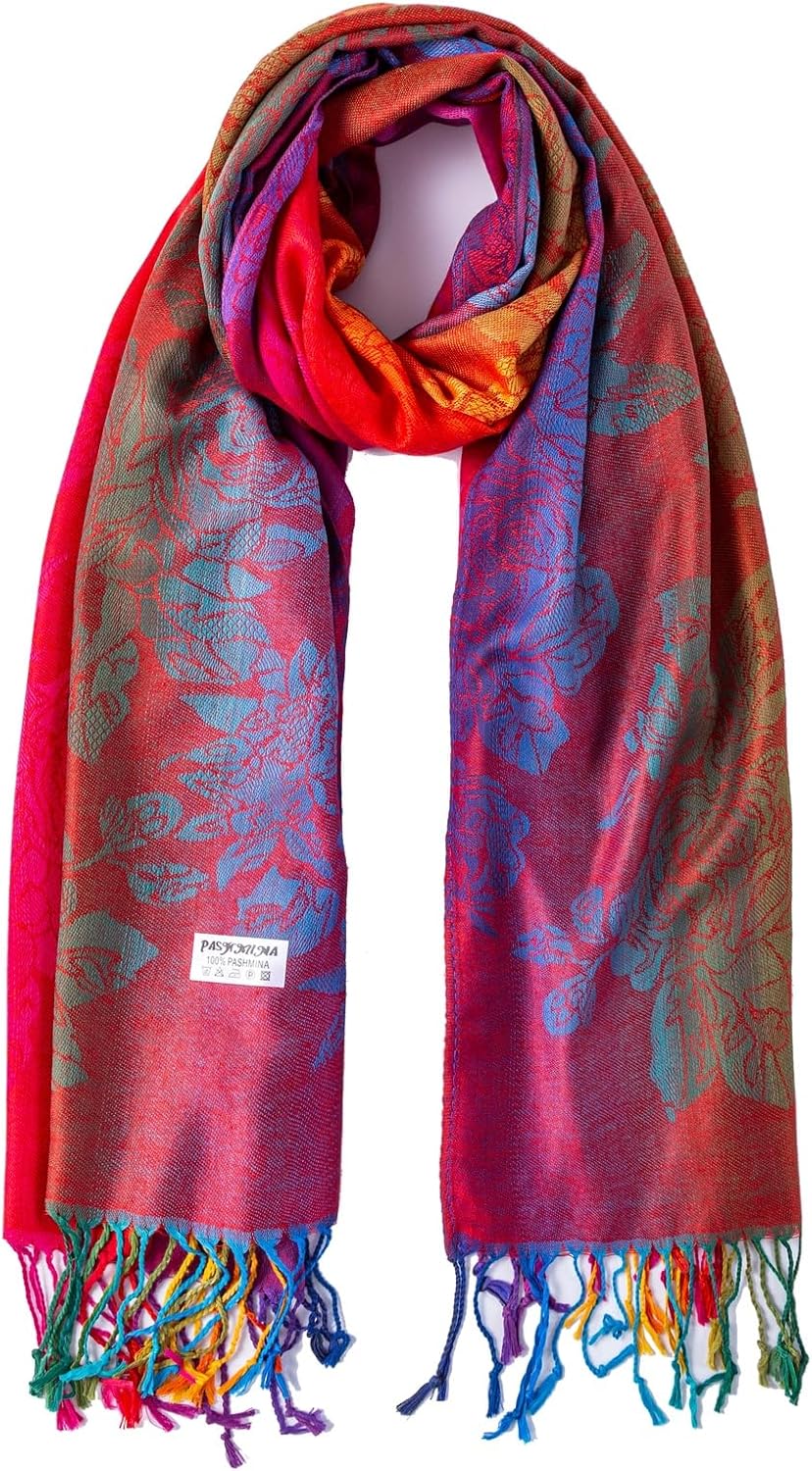 AUSEKALY Colourful Shawl Wraps for Women Scarf Pashmina Feel Causal Prayer Shawls Indian Dupatta Scarves