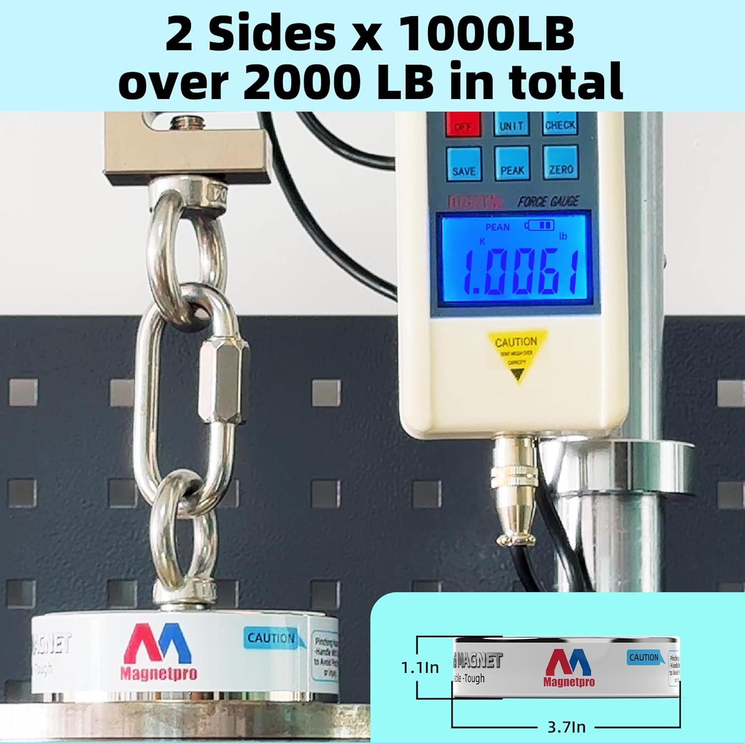 Magnetpro 2000LB’s Complete Retrieving Magnet Fishing Kit | Double Sided Fishing Magnet Kit | Includes Strong Neodymium Magnets, Durable 65ft Rope, Carabiner, Gloves, Grappling Hook & Carry Case