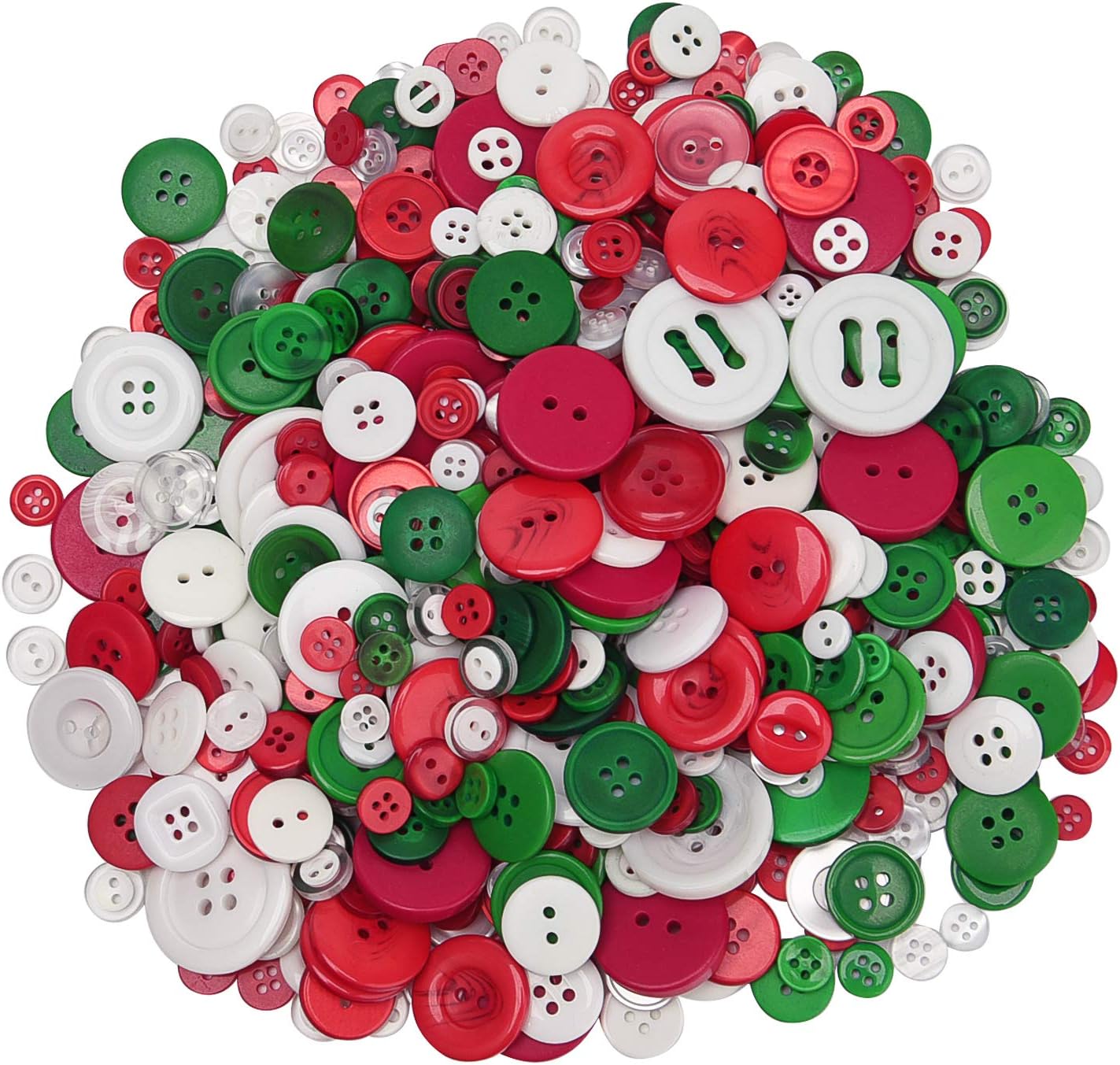 Livder 300g Christmas Craft Buttons Handmade Sewing Button with 2 or 4 Holes for Sewing, Art Crafts Projects, DIY Decoration
