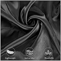 Vista 4 de Funda de almohada de satén para almohada cervical Zelimun - Funda ergonómica, funda de almohada suave y lisa, funda de almohada negra con cremallera