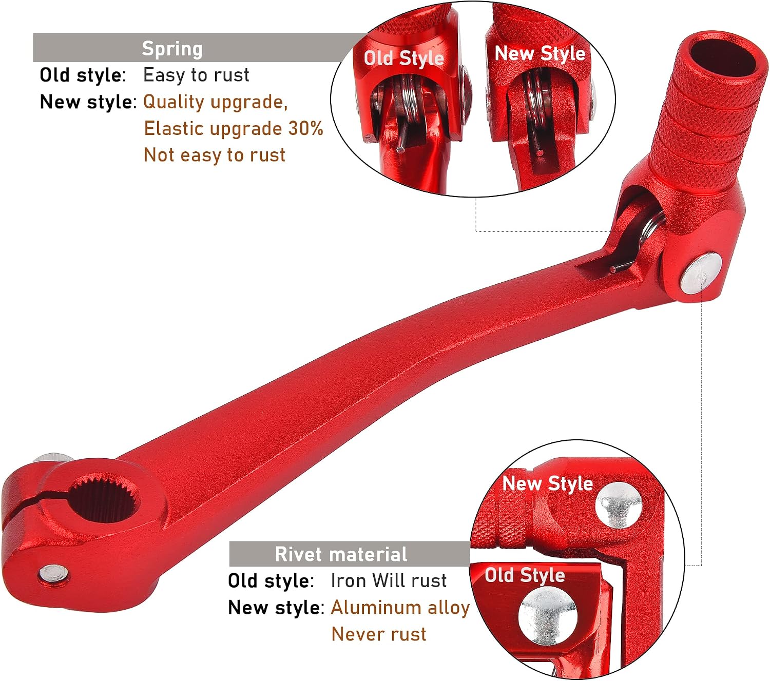 WEIYINGSI Folding Gearshift Motorcycle Gear Shift Lever for 50cc, 70cc, 90cc, 110cc, 125cc, XR50, KX80, CRF50, CR85, High-Strength Pit Dirt Bike Shifter Lever Red