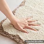 Ohocut Rug de runner à pétoncles en microfibre de luxe, Sable Beige Scalloped Pipe longue salle de bain Rug Boho Farmhouse Baignoire pour salle de bains, Tub, Évier, Douche, Antidérapant, Extra doux, Absorbant, 47x24