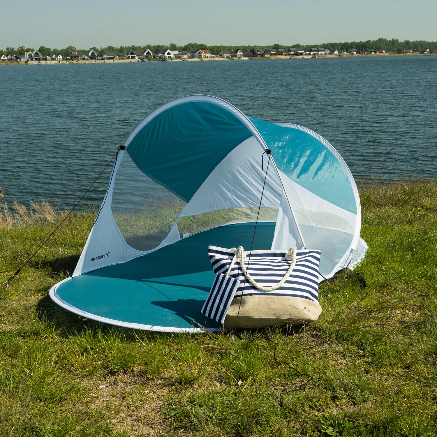 Tente de plage pop-up - Accessoires - Sac de transport - Protection UV - Protection contre le vent - 2-3 personnes - 20974