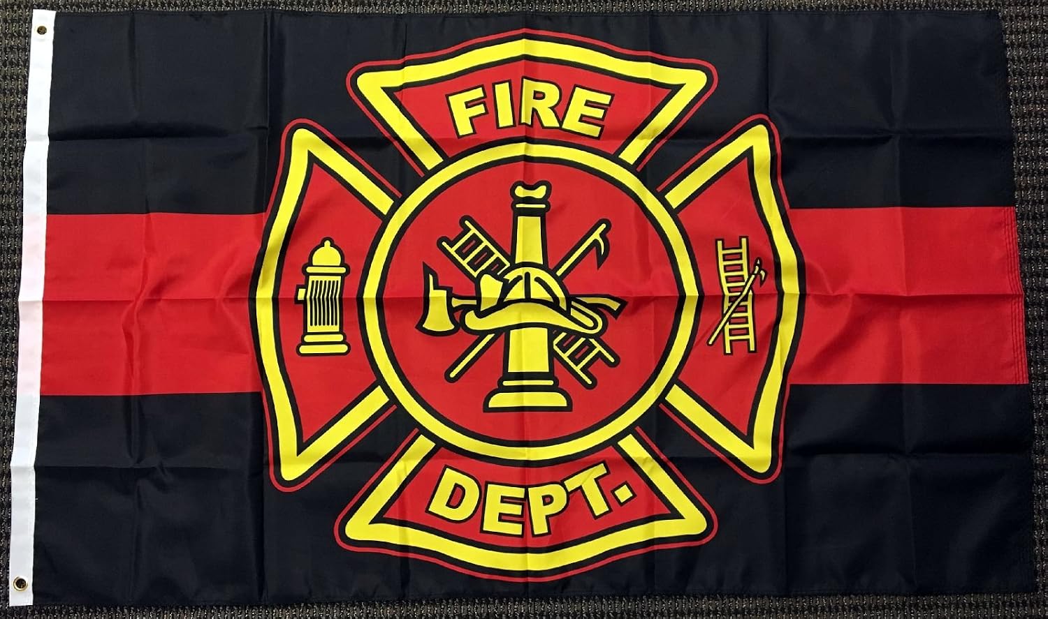 3x5 Red and Black Fire Department Polyester Flag Firefighter Outdoor Banner New