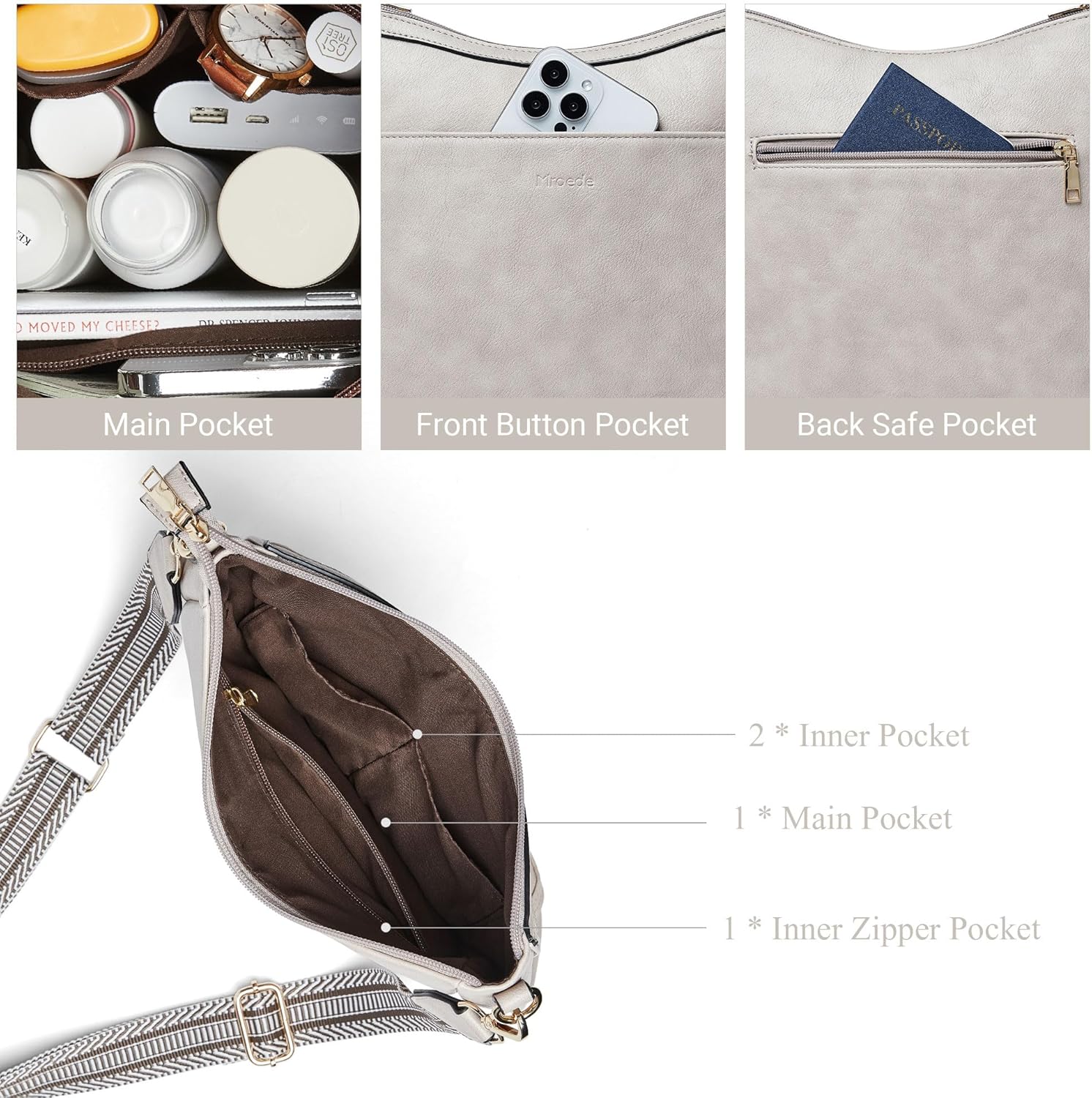 Crossbody Bags for Women Crossbody Purse for Women Vegan Leather Hobo Purses Shoulder Handbags for Daily Travel Work - Image 7