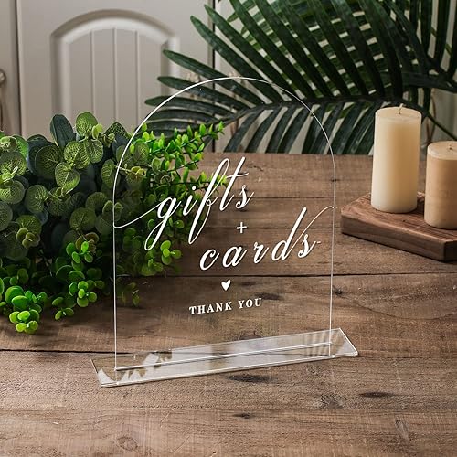 Miniatura 61 de UNIQOOO Paquete de 10 letreros de mesa de acrílico esmerilado de 8 x 10 pulgadas para boda con soportes, 1/8 pulgadas de grosor, hoja de letrero