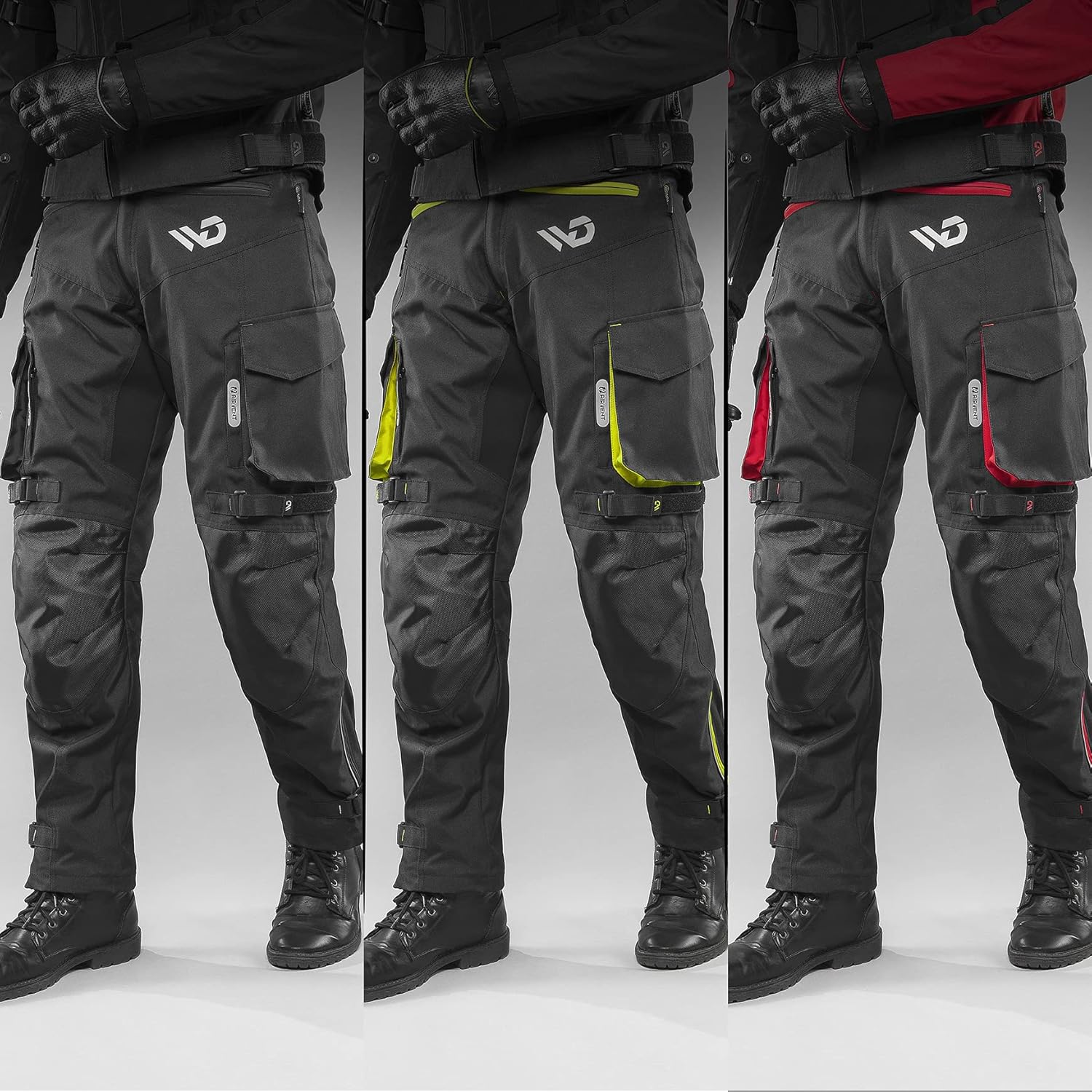 WD Motorsports Textile Motorcycle Pants Mens | Waterproof CE Armored Adventure Motorbike Pants | Men Dualsport Motorbike Pant Riding Overpants | Motocross Pants All-Weather, Black,Large-36 : Automotive