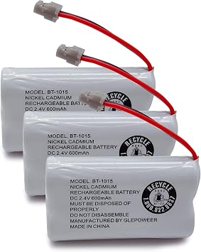 BT1015 BT1007 Cordless Phone Battery Comptible for Uniden DCX150 DECT1500 D1484 BT-1007 BT-1015 BT-904 BBTY0460001 BBTY0510001 Telephones3 Pack