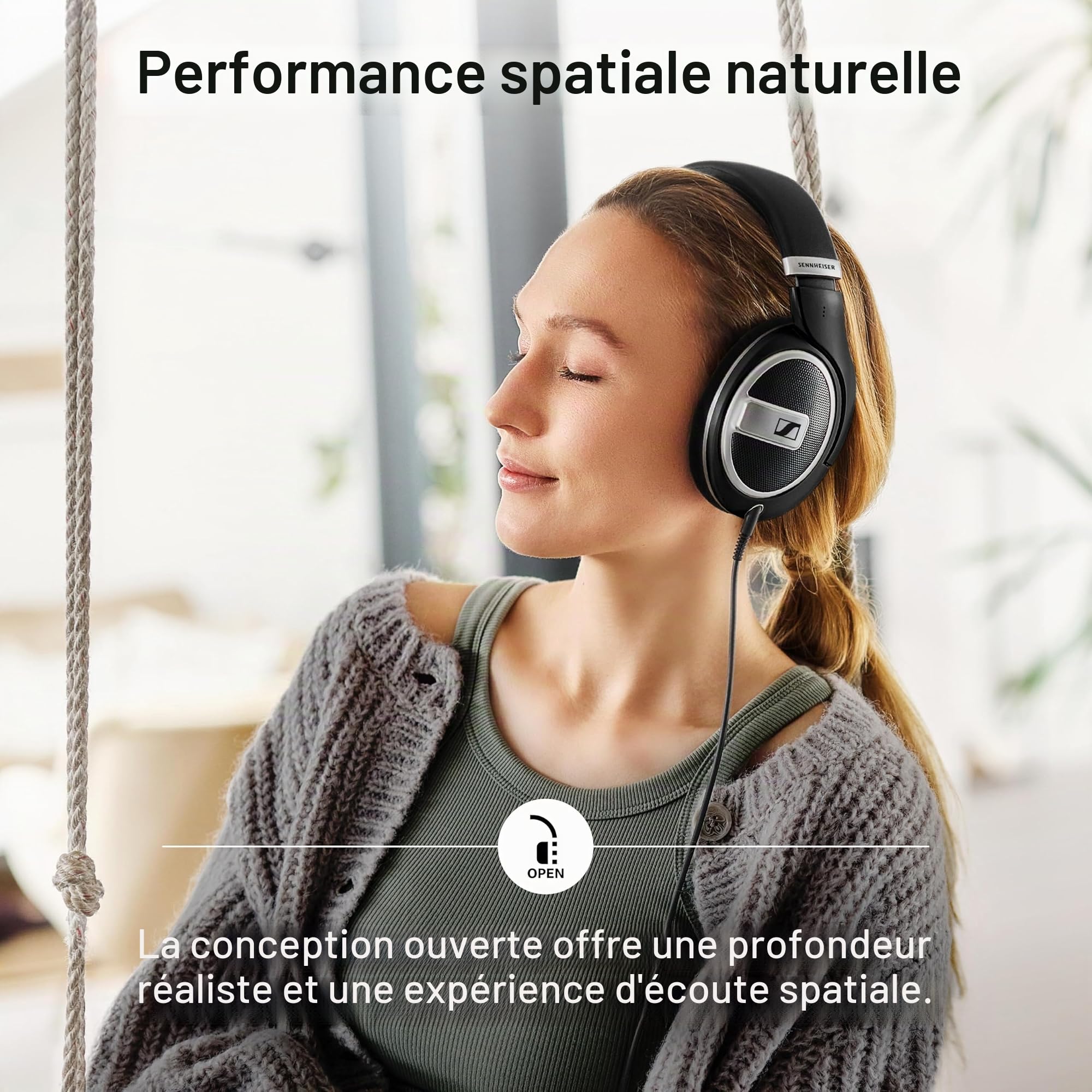 Sennheiser HD 599 Édition spéciale, Casque Oreille Circum-Ariculaire Ouvert, Casque a Arceau, Noir [Exclusif Amazon]