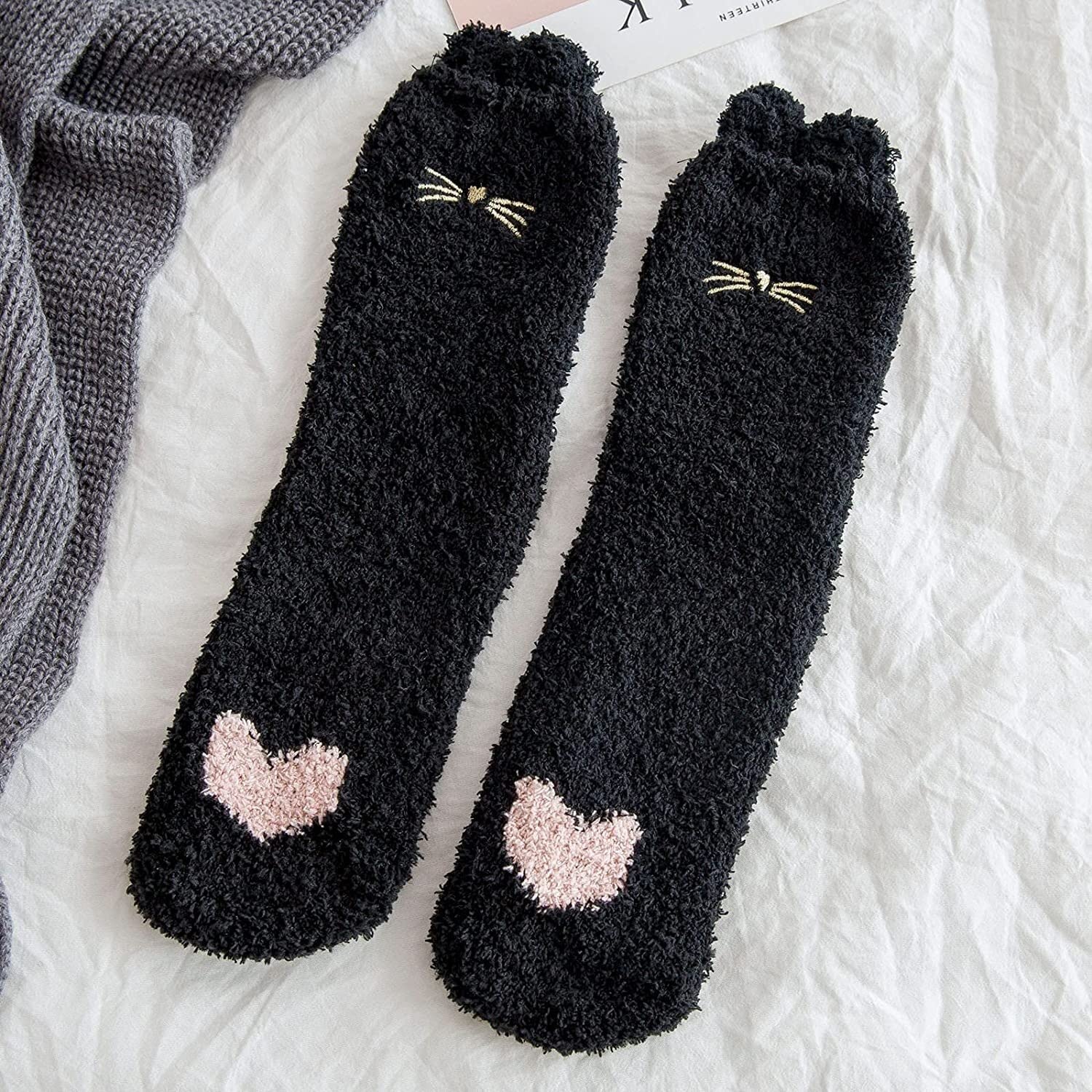 Calcetines Invierno 5 Pares De Calcetines Térmicos Esponjosos Para Mujer, Calcetín Grueso Supersuave Cálido De Invierno, Cómodo Calcetines Termicos