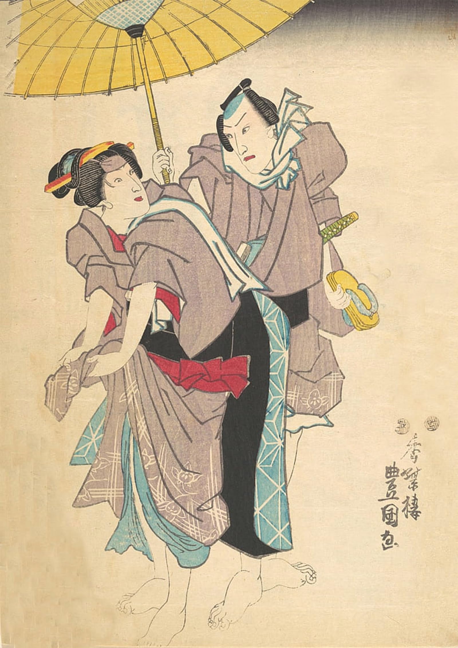 SERENDIPITP Retro Picture Poster Wall Art Pictures Painting Famou Painting by Utagawa Kunisada Wall Art Canvas Print for Wall Decor 60x90cm