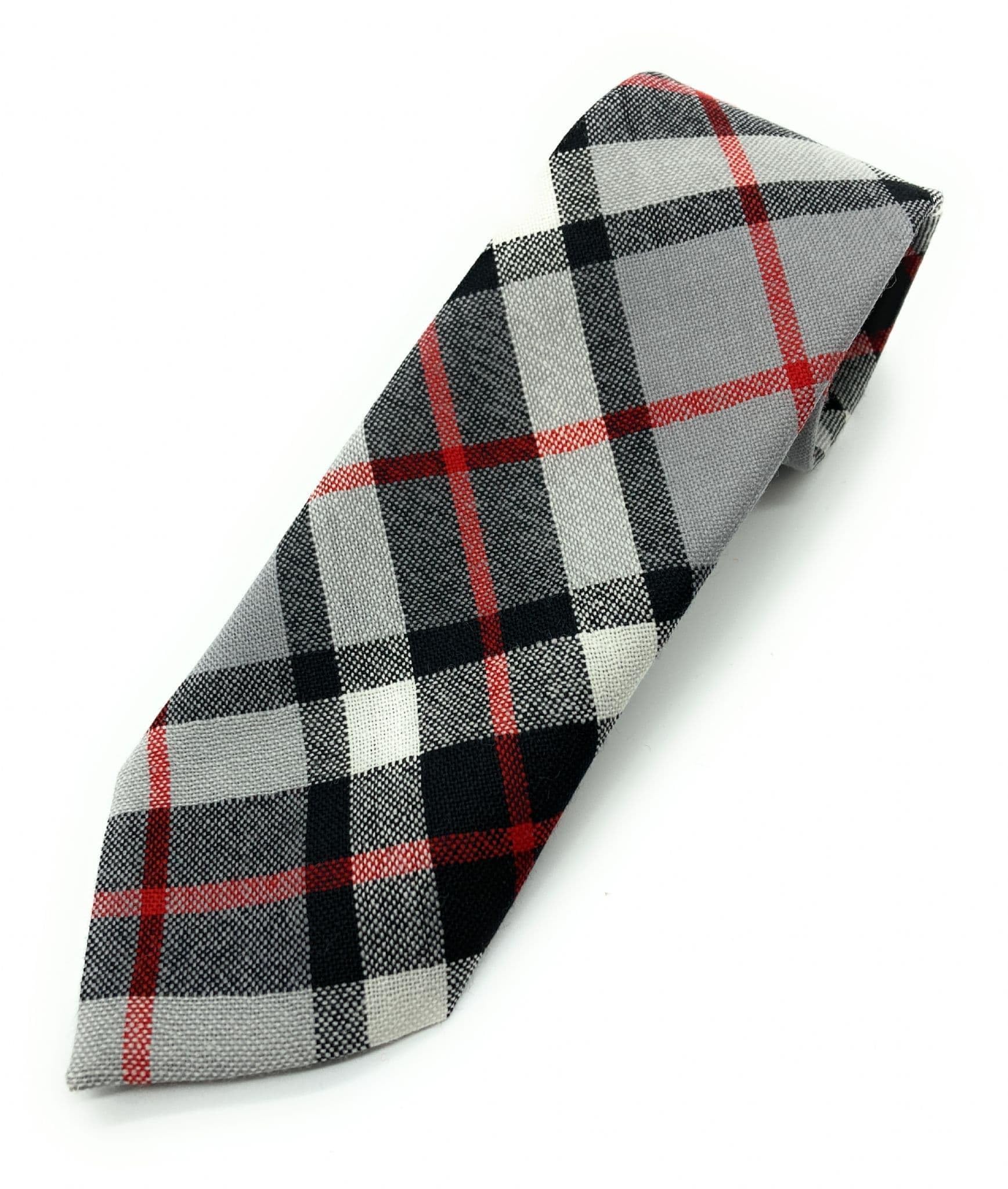 Scottish Essence Thomson Grey Pure Wool Scottish Tartan Necktie Available In Various Tartans - Made In Scotland (Thomson Grey)