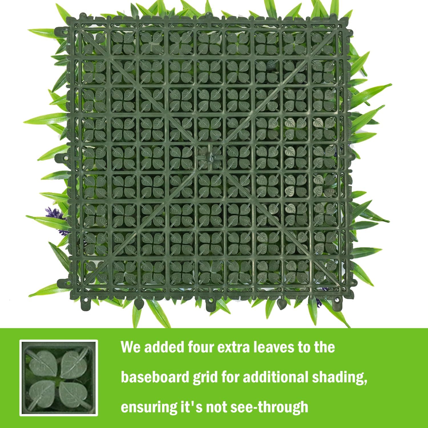 10x10Inch 12Pcs Grass Wall Panels, UV-Anti Boxwood Greenery Hedge, Odorless Artificial Fake Grass Backdrop Indoor Outdoor Privacy, Birthday Wedding Decor, 8.3 SQ FT, Lavender