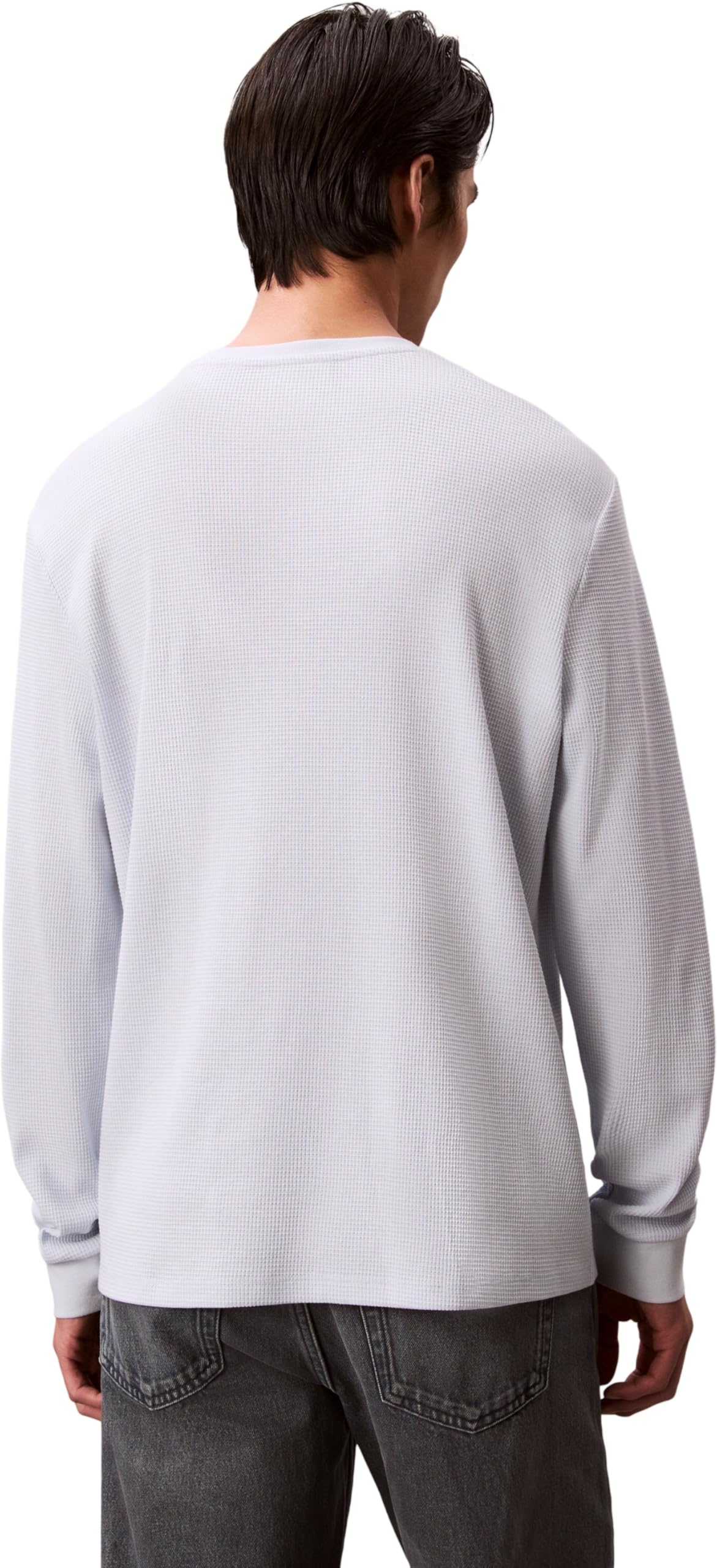 Calvin Klein Uomo Maglietta Maniche Corte Waffle Badge Tee con Scollo Rotondo