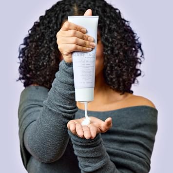 Hairitage Hydrating Jojoba Oil Curl Cream for Curly Hair - Moisturizing Anti Frizz Styling Product for High Definition Curls for Women + Men - Bounce + Shine for Fine + Thick Hair - Color Safe + Vegan