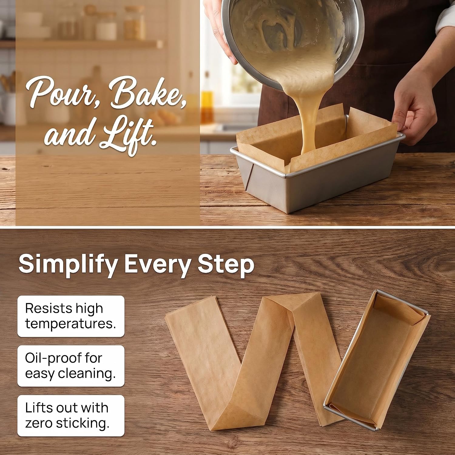 220PCS Mini Loaf Pan Liners, 6" x 3" Bread Baking Parchment Paper