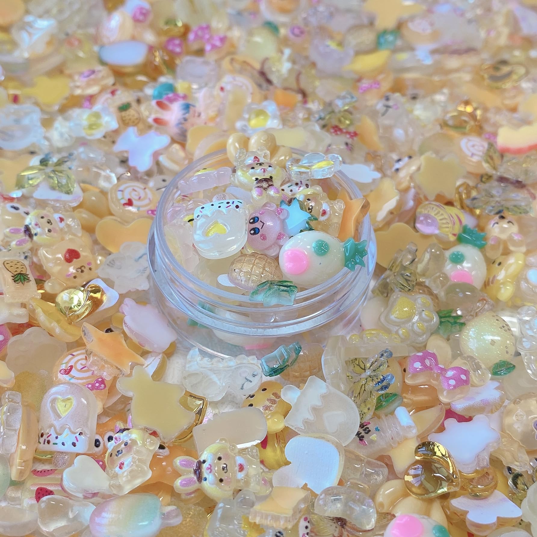 Amazon.co.jp: DUOLEIMI ネイルパーツ 黄 ネイルデコパーツ 100pcs