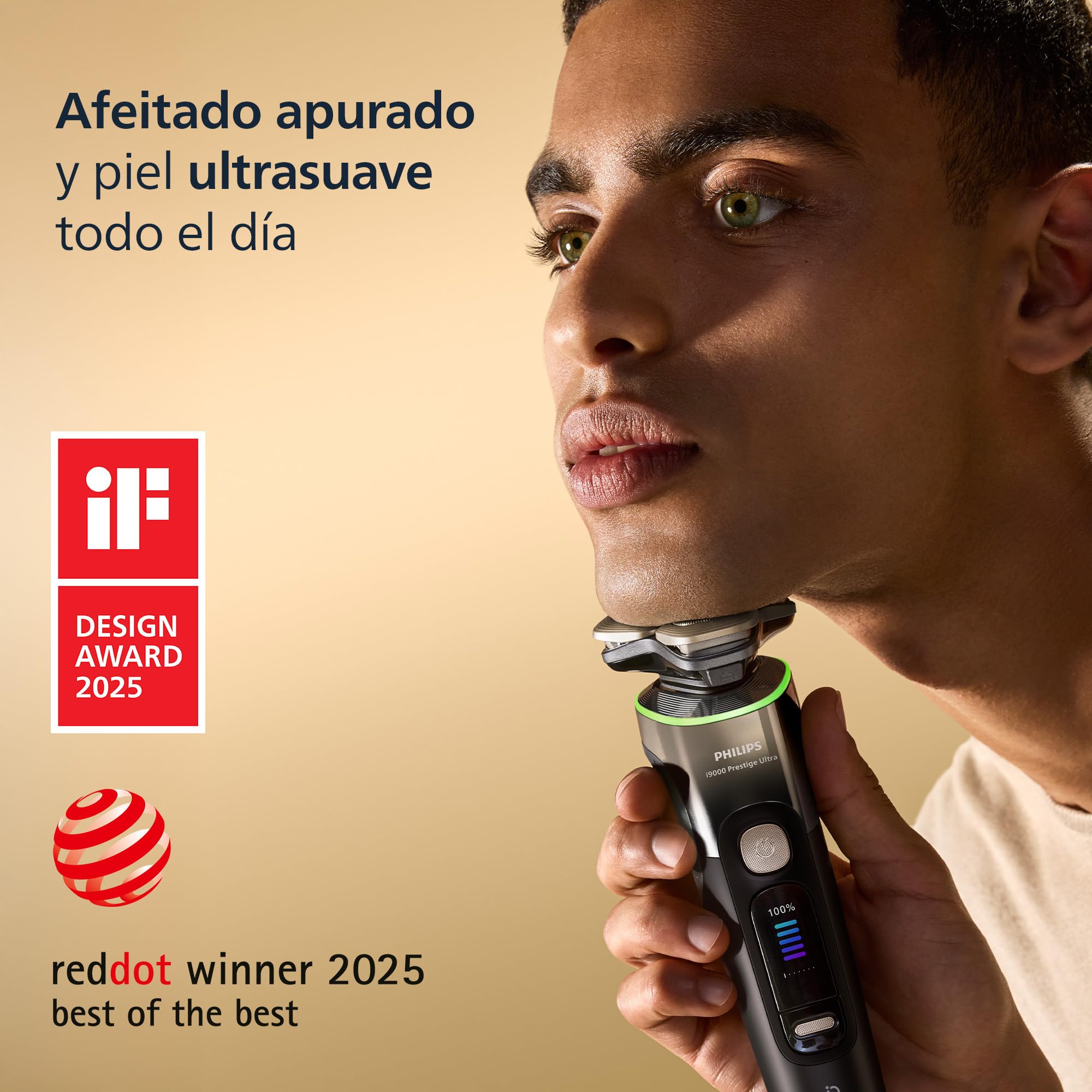 Philips i9000 Prestige Ultra, Afeitadora Eléctrica Hombre, Máquina de Afeitar Barba en Seco y Mojado, Tecnología SkinIQ Pro, Base de Carga, Recargable, Estuche Premium, Centro de limpieza, XP9405/31