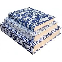 3 Pcs Coastal Beach Blue Decorative Books for Home Decor,Sea Beach Faux Books Vintage Decor Bookshelf or Mantel Rustic Aesthetic Fake Book Storage Boxes with Magnetic blue
