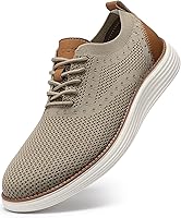 VILOCY Men's Breathable Mesh Lace-Up Dress Sneakers - Casual Oxfords Comfortable Walking Shoes for Business & Daily Wear